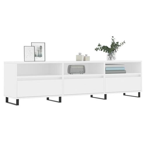 Tv-bord 150x30x44,5 cm konstrueret træ hvid