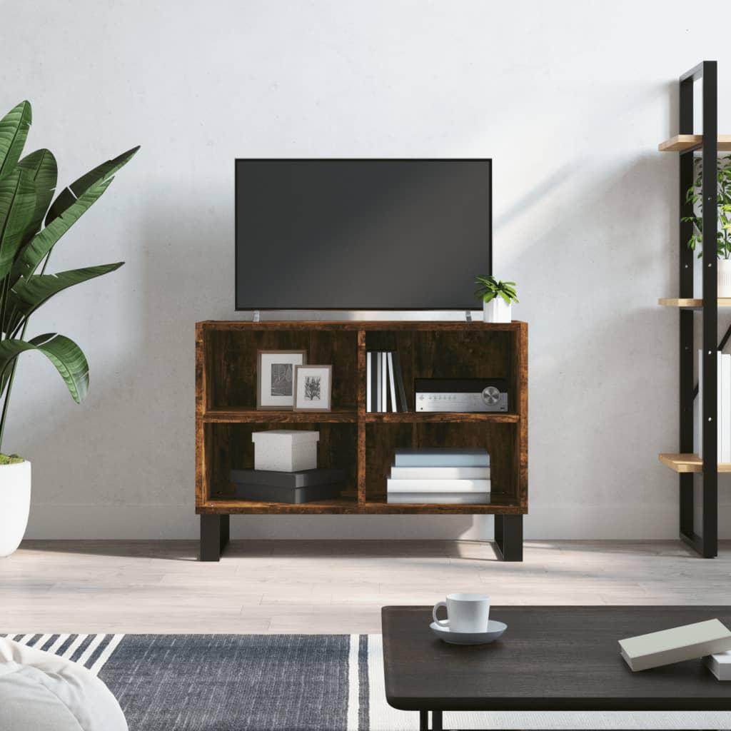 Tv-bord 69,5x30x50 cm konstrueret træ røget egetræsfarve