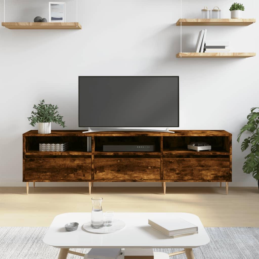 Tv-bord 150x30x44,5 cm konstrueret træ røget egetræsfarve