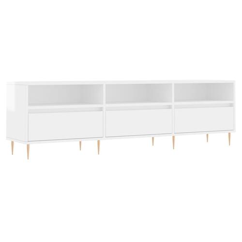 Tv-bord 150x30x44,5 cm konstrueret træ hvid højglans