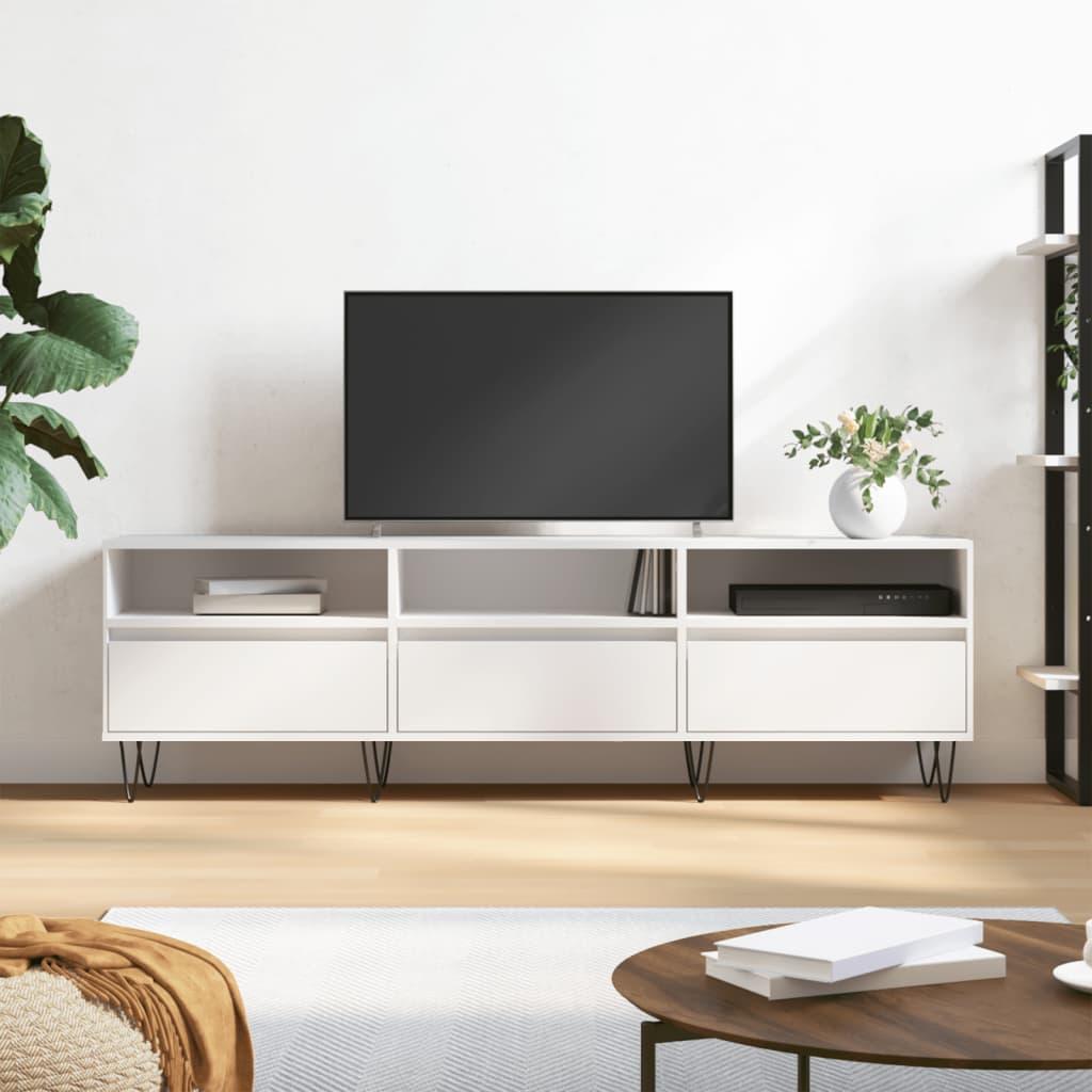 Tv-bord 150x30x44,5 cm konstrueret træ hvid