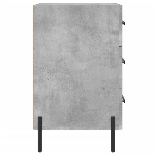 Sengebord 40x40x66 cm konstrueret træ betongrå