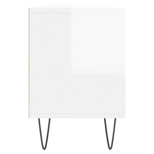 Tv-bord 150x30x44,5 cm konstrueret træ hvid højglans