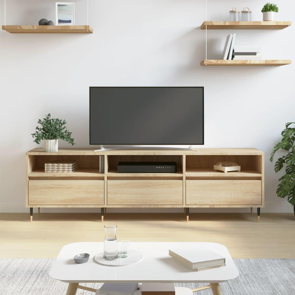 Tv-bord 150x30x44,5 cm konstrueret træ sonoma-eg