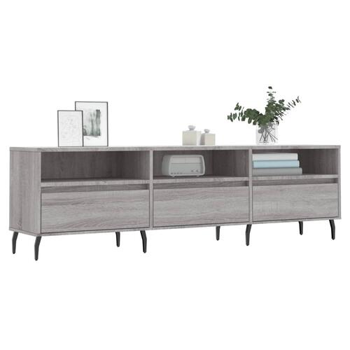 Tv-bord 150x30x44,5 cm konstrueret træ grå sonoma-eg