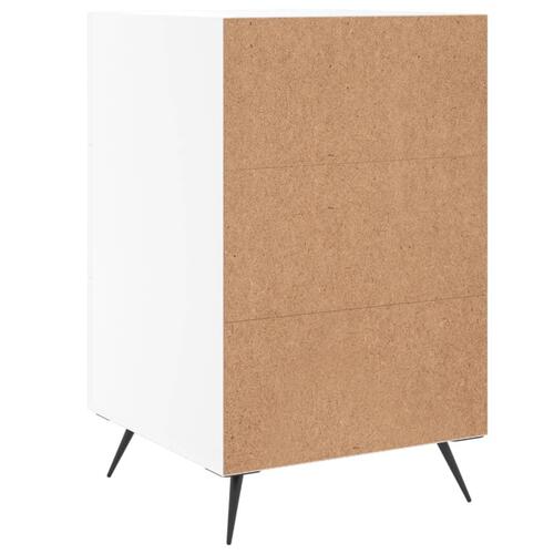 Sengebord 40x40x66 cm konstrueret træ hvid
