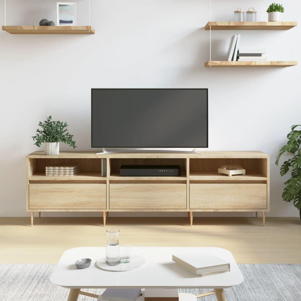 Tv-bord 150x30x44,5 cm konstrueret træ sonoma-eg