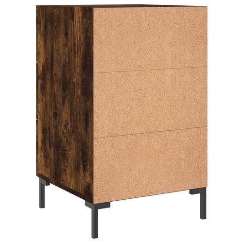 Sengebord 40x40x66 cm konstrueret træ røget egetræsfarve