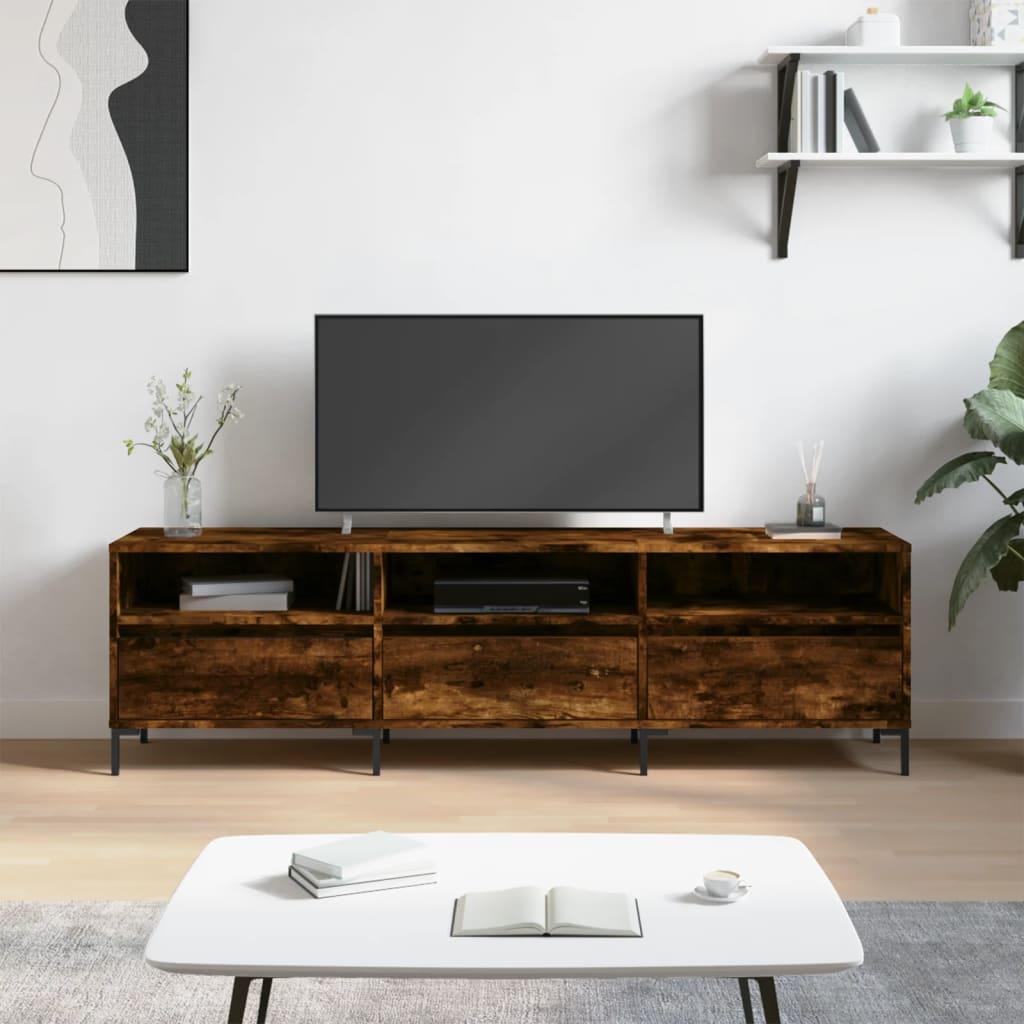 Tv-bord 150x30x44,5 cm konstrueret træ røget egetræsfarve