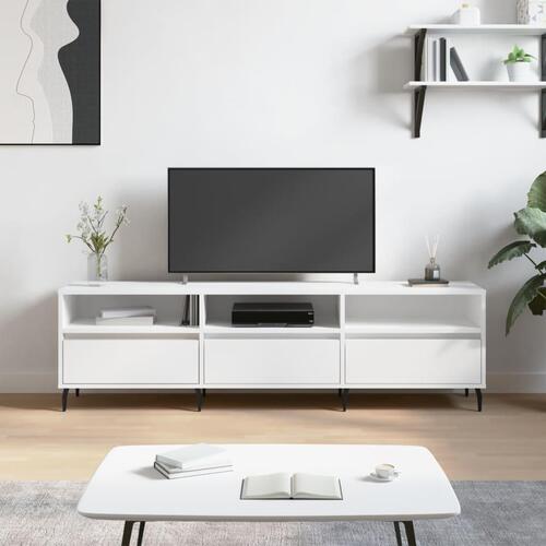 Tv-bord 150x30x44,5 cm konstrueret træ hvid