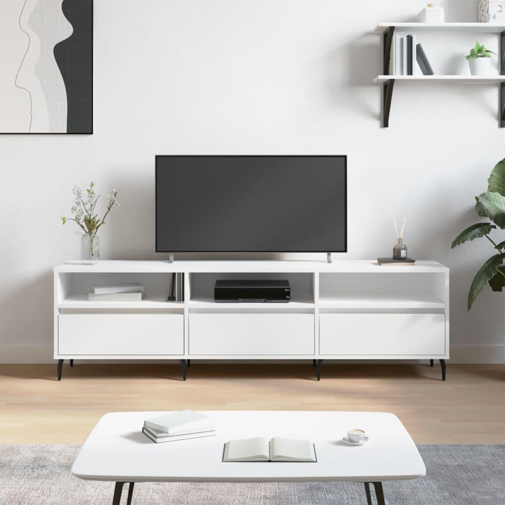Tv-bord 150x30x44,5 cm konstrueret træ hvid