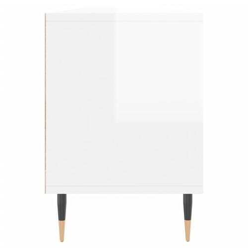 Tv-bord 150x30x44,5 cm konstrueret træ hvid højglans