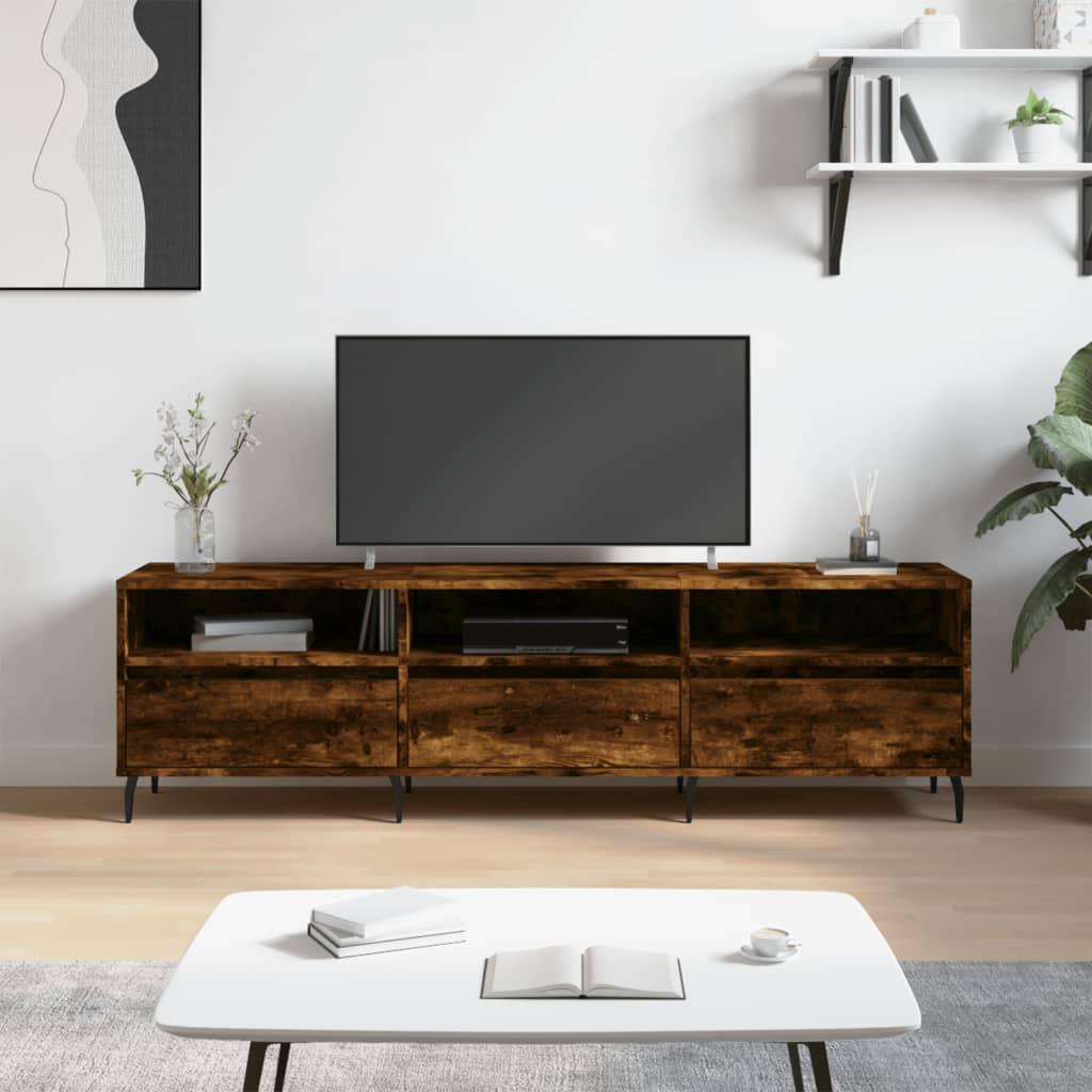 Tv-bord 150x30x44,5 cm konstrueret træ røget egetræsfarve