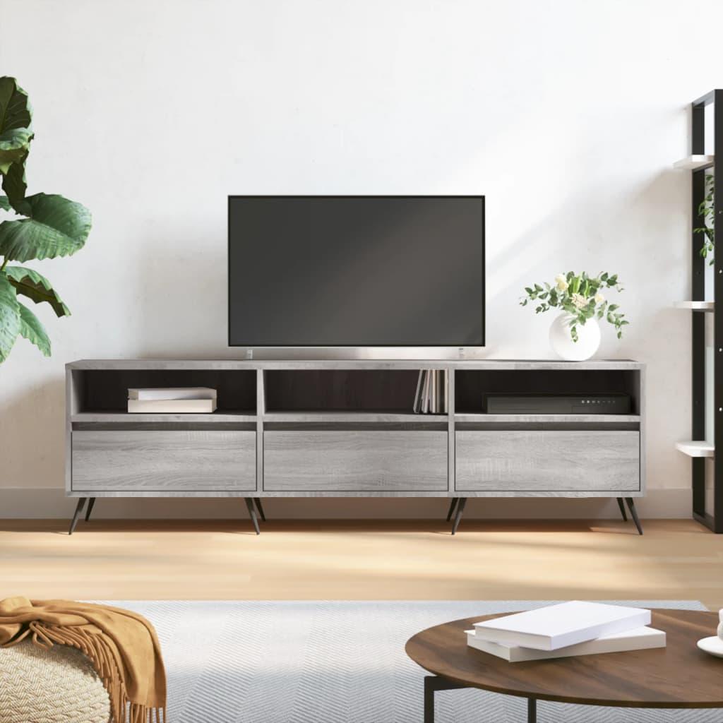 Tv-bord 150x30x44,5 cm konstrueret træ grå sonoma-eg