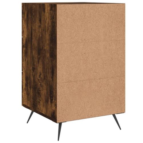 Sengebord 40x40x66 cm konstrueret træ røget egetræsfarve