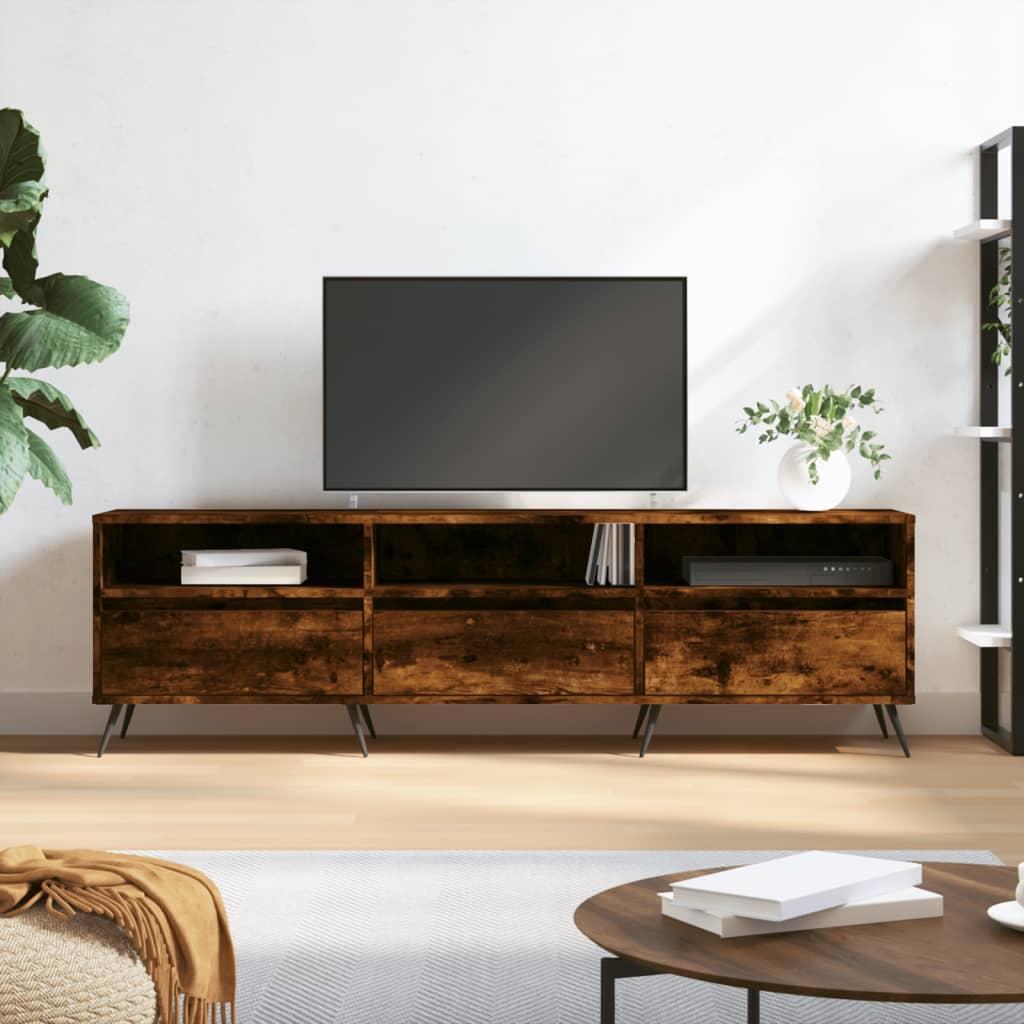 Tv-bord 150x30x44,5 cm konstrueret træ røget egetræsfarve