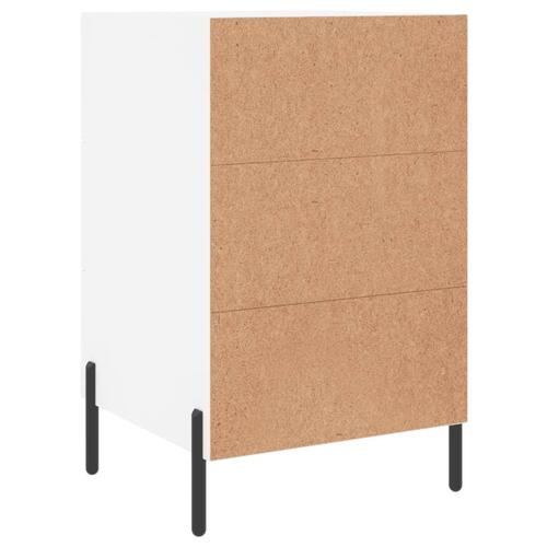 Sengebord 40x40x66 cm konstrueret træ hvid