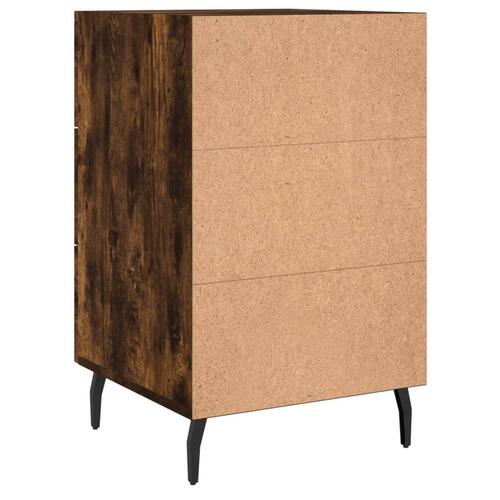 Sengebord 40x40x66 cm konstrueret træ røget egetræsfarve