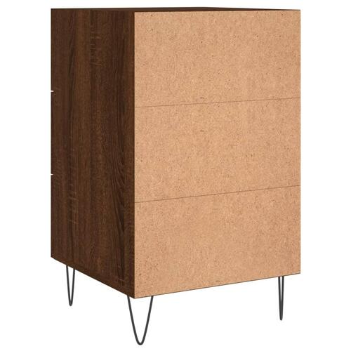 Sengebord 40x40x66 cm konstrueret træ brun egetræsfarve