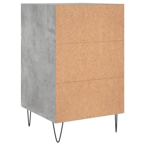 Sengebord 40x40x66 cm konstrueret træ betongrå