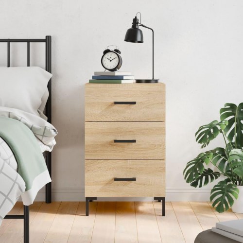 Sengebord 40 × 40 × 66 cm i konstrueret træ - sonoma-eg