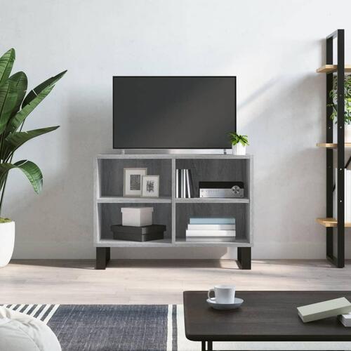Tv-bord 69,5x30x50 cm konstrueret træ grå sonoma-eg