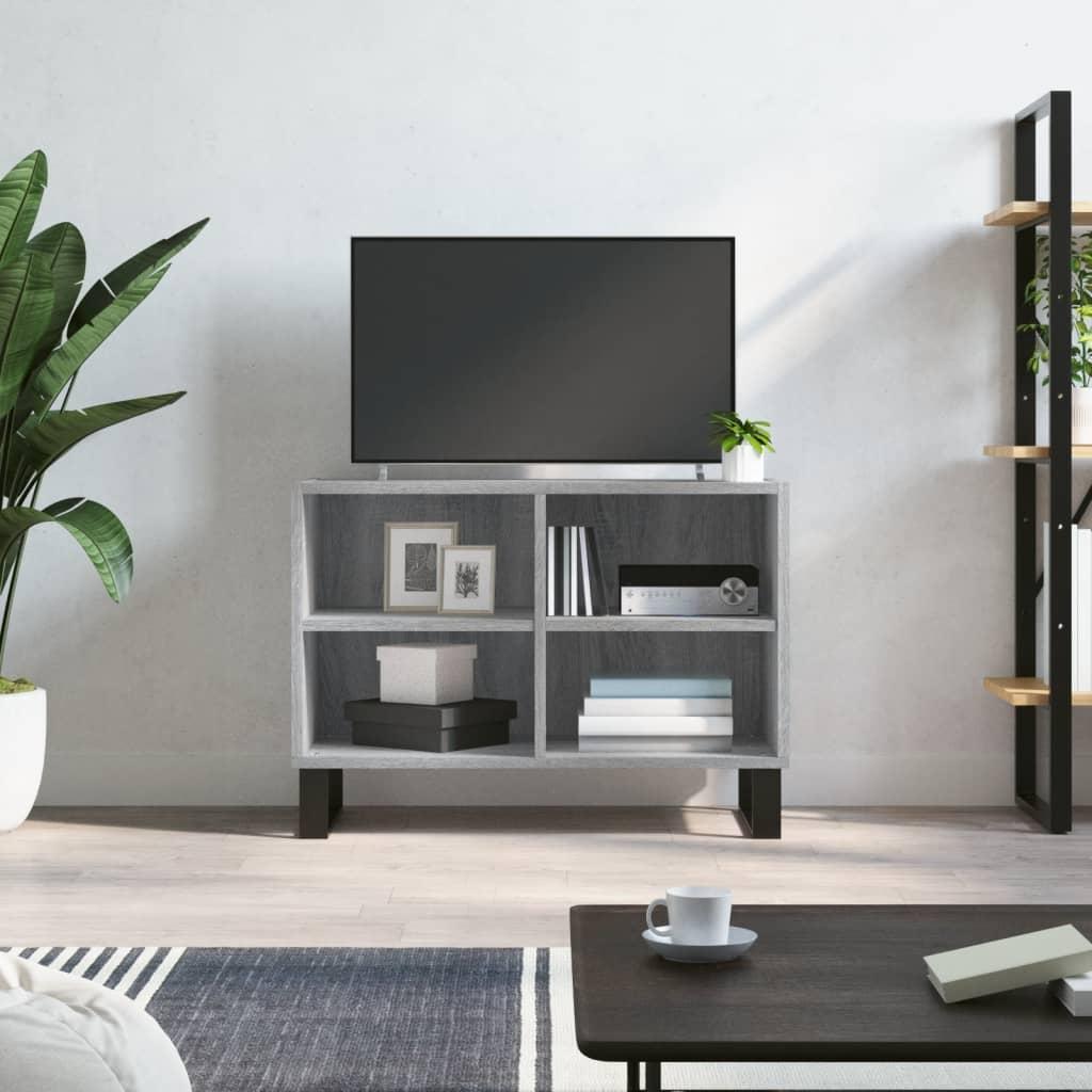 Tv-bord 69,5x30x50 cm konstrueret træ grå sonoma-eg