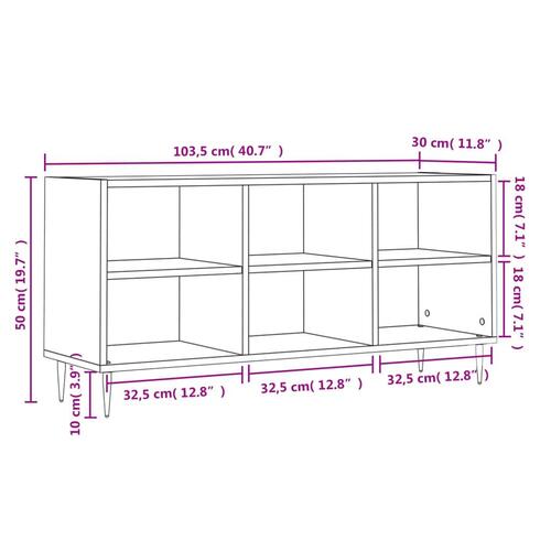 Tv-bord 103,5x30x50 cm konstrueret træ hvid