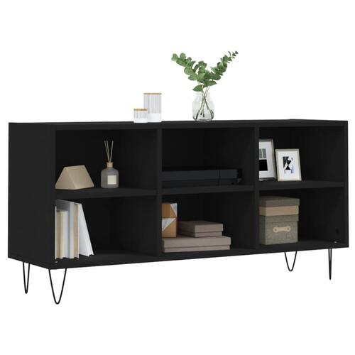 Tv-bord 103,5x30x50 cm konstrueret træ sort