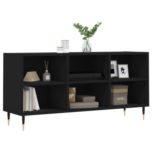 Tv-bord 103,5x30x50 cm konstrueret træ sort
