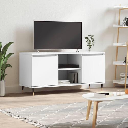 Tv-bord 104x35x50 cm konstrueret træ hvid