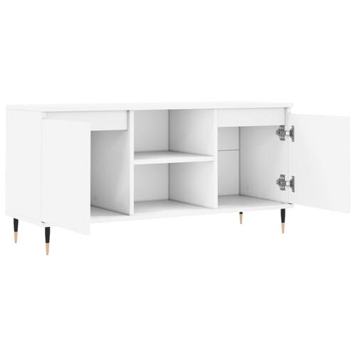 Tv-bord 104x35x50 cm konstrueret træ hvid