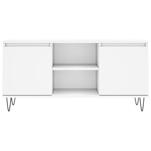 Tv-bord 104x35x50 cm konstrueret træ hvid