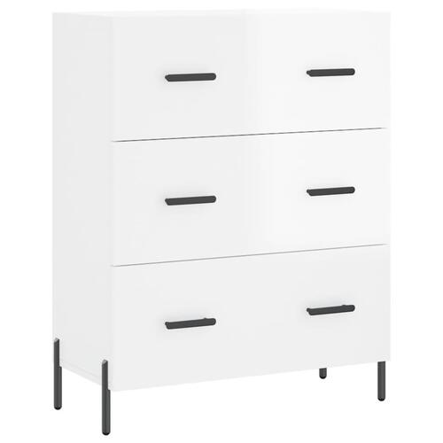Skænk 69,5x34x90 cm konstrueret træ hvid højglans