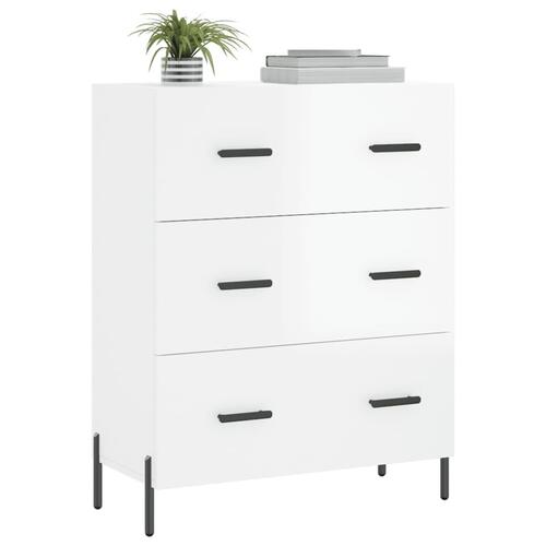 Skænk 69,5x34x90 cm konstrueret træ hvid højglans