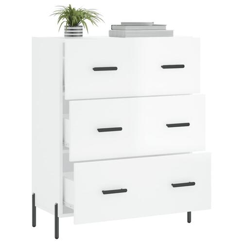 Skænk 69,5x34x90 cm konstrueret træ hvid højglans