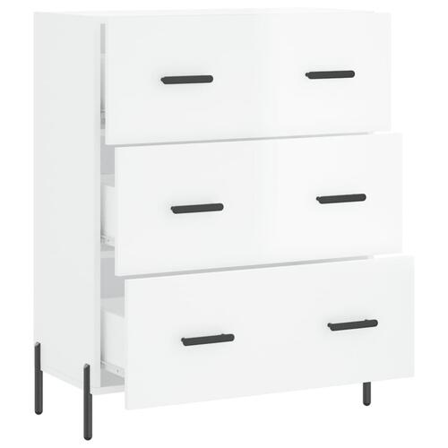 Skænk 69,5x34x90 cm konstrueret træ hvid højglans
