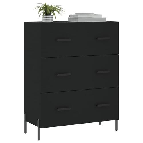 Skænk 69,5x34x90 cm konstrueret træ sort