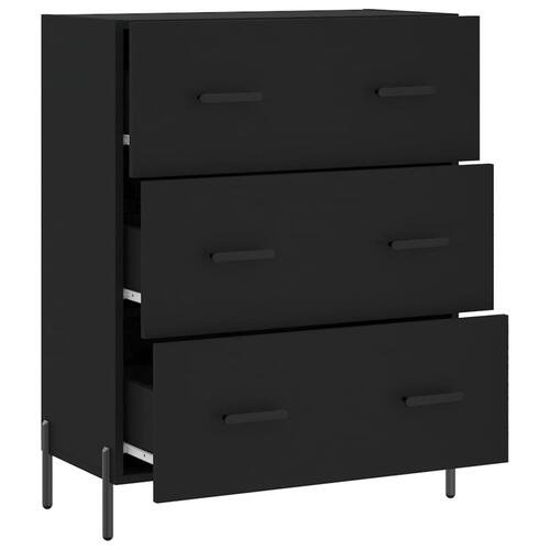 Skænk 69,5x34x90 cm konstrueret træ sort