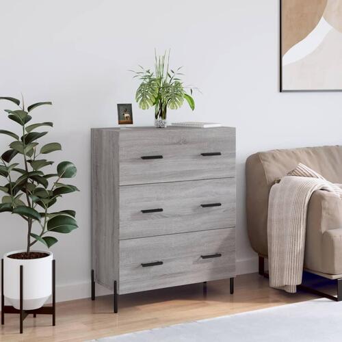 Skænk 69,5x34x90 cm konstrueret træ grå sonoma-eg
