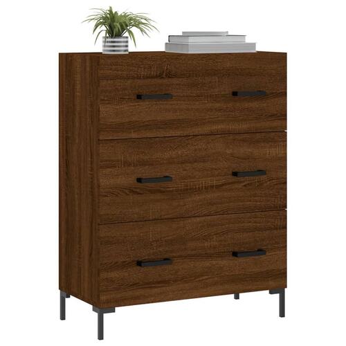 Skænk 69,5x34x90 cm konstrueret træ brun egetræsfarve