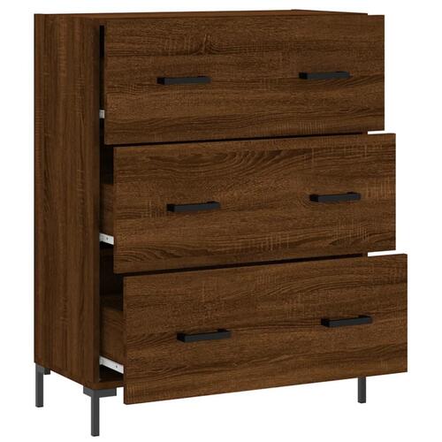 Skænk 69,5x34x90 cm konstrueret træ brun egetræsfarve