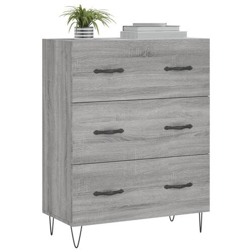 Skænk 69,5x34x90 cm konstrueret træ grå sonoma-eg