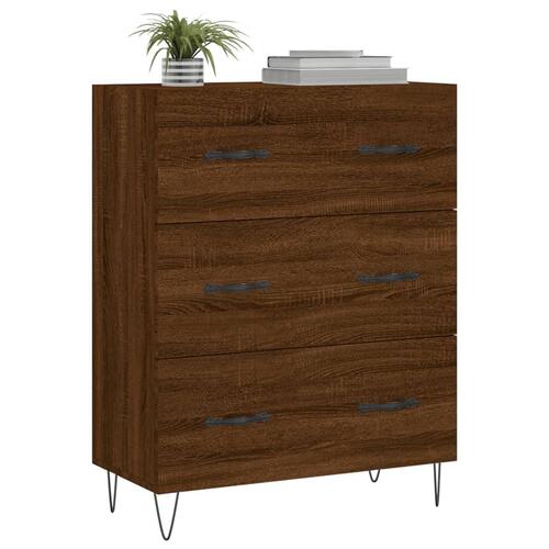 Skænk 69,5x34x90 cm konstrueret træ brun egetræsfarve