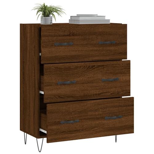 Skænk 69,5x34x90 cm konstrueret træ brun egetræsfarve