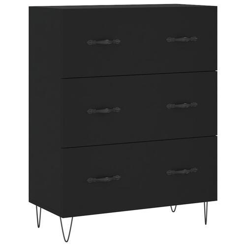 Skænk 69,5x34x90 cm konstrueret træ sort