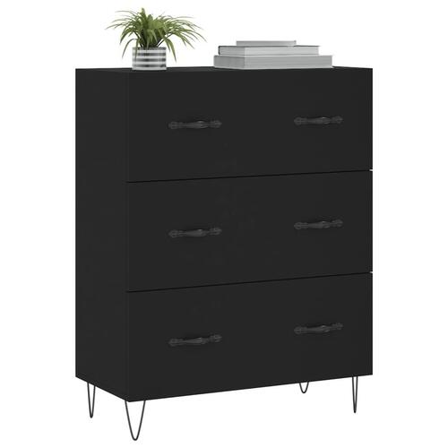 Skænk 69,5x34x90 cm konstrueret træ sort