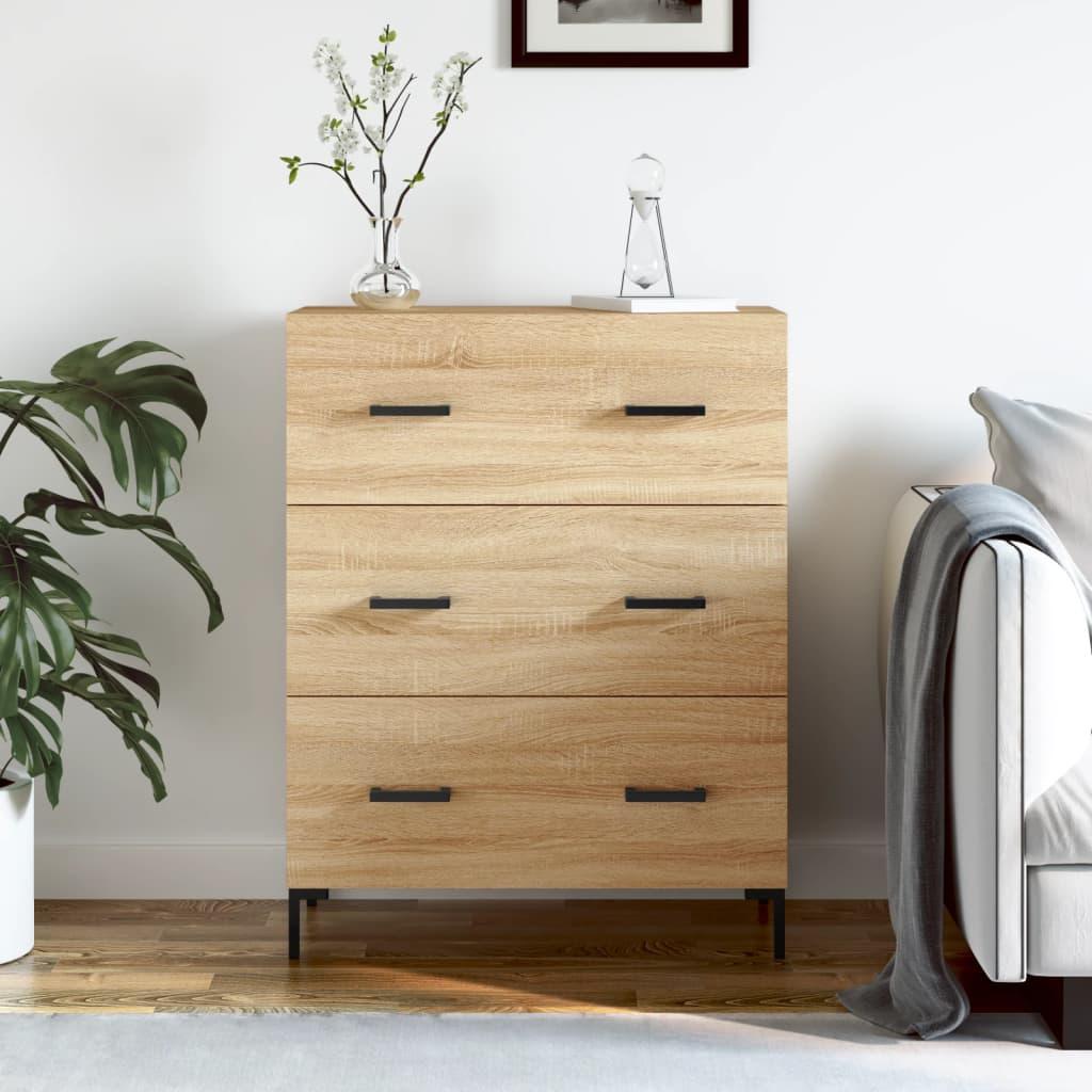 Skænk 69,5x34x90 cm konstrueret træ sonoma-eg billede