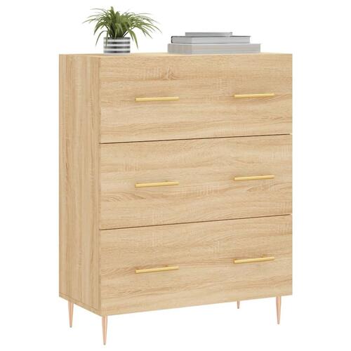 Skænk 69,5x34x90 cm konstrueret træ sonoma-eg