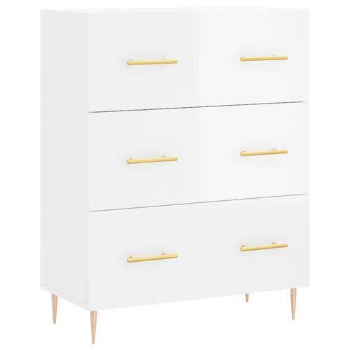 Skænk 69,5x34x90 cm konstrueret træ hvid højglans